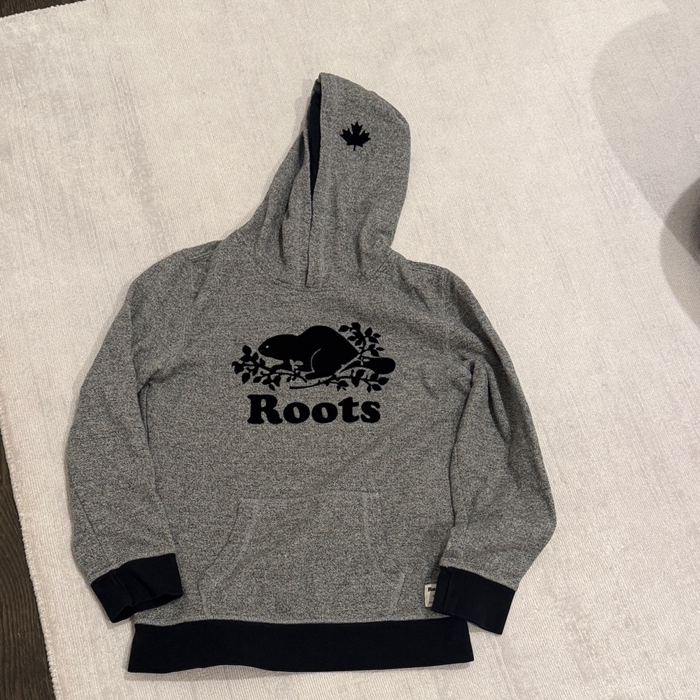 Roots Canada Black and Grey Kids Hoodie